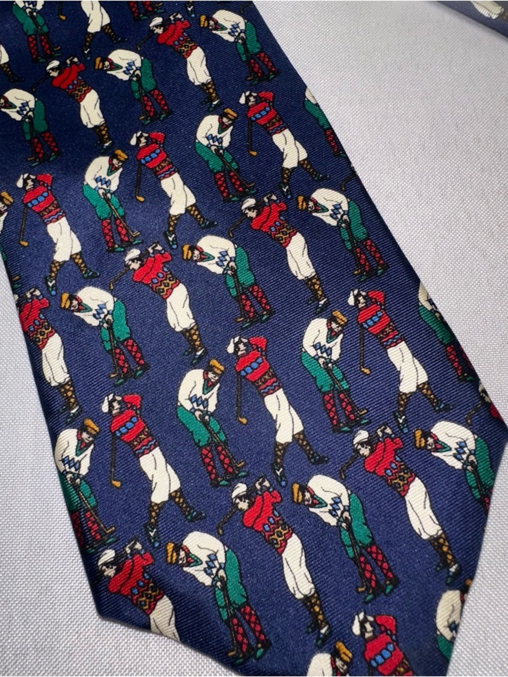 Vintage 417 by Van Heusen Golf Italian Silk Tie Golfcore Heritage Masters USA